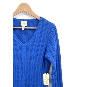 New VTG Y2K Women Large Cable Knit Sweater Chunky Fisherman Preppy 90s Deadstock